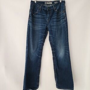 BKE Derek medium wash straight jeans mens size 32R